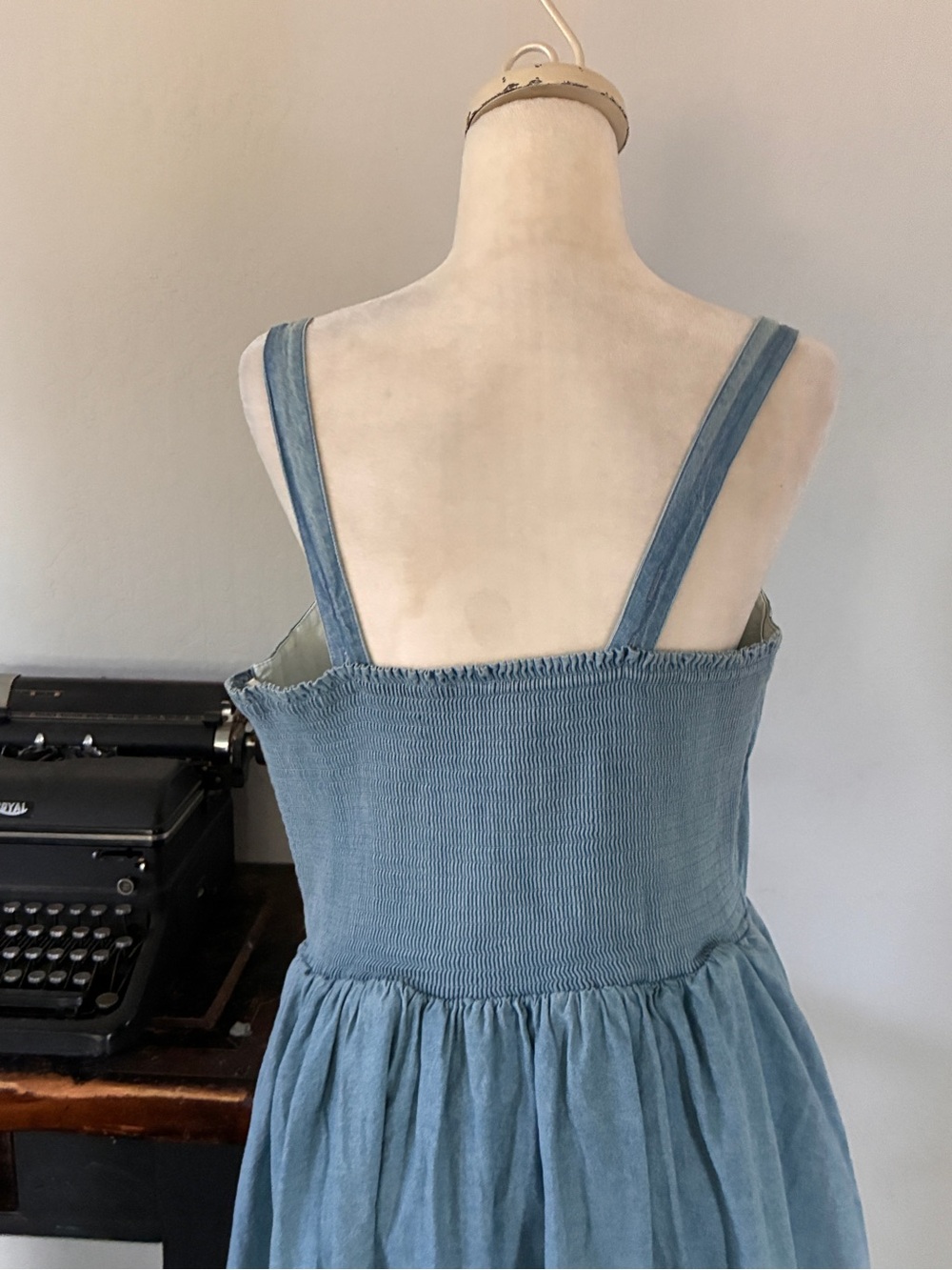 Disney Belle Beauty and The Beast Enchanted Rose Denim Sundress- Size Large - Picture 7 of 16